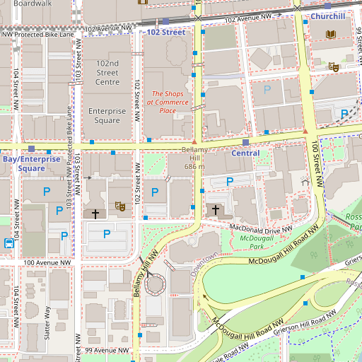 Map of Edmonton, Canada