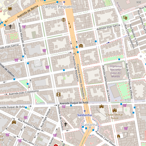 Map of Lisbon, Portugal