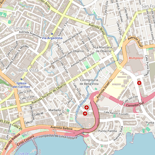 Map of Panama City, Panama