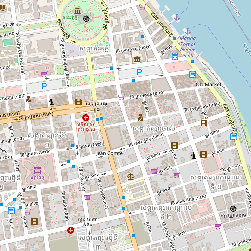 Map of Phnom Penh, Cambodia